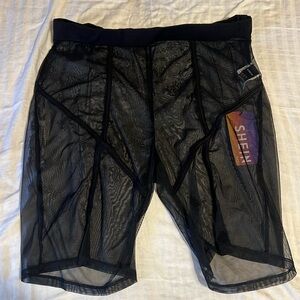 Sheer biker shorts